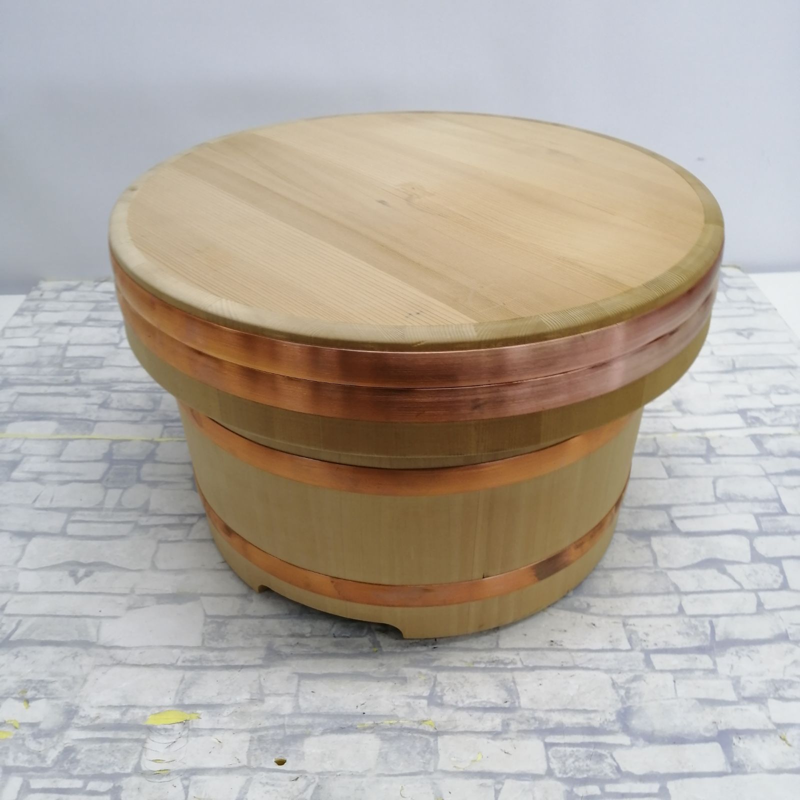 HAPPY WOOD 木製おひつ 約2升 新品】HAPPY WOOD 木製おひつ 江戸びつ 3升 M2409-hkp3m - メルカリ