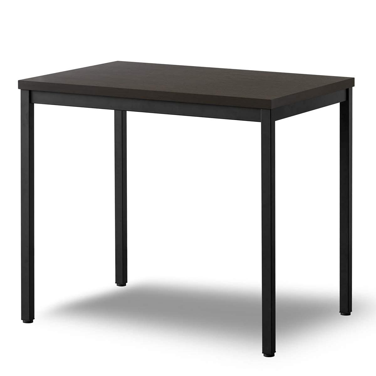 ottostyle.jp デスク 兼 ダイニングテーブル 幅80cm×奥行60cm×高さ72cm 【ダークウォールナット】 作業机 学習机 パソコンデスク アジャスター機能 ハニカム構造天板 テレワーク 在宅勤務 スチールフレーム シンプルデザイン 耐荷重ｍａ