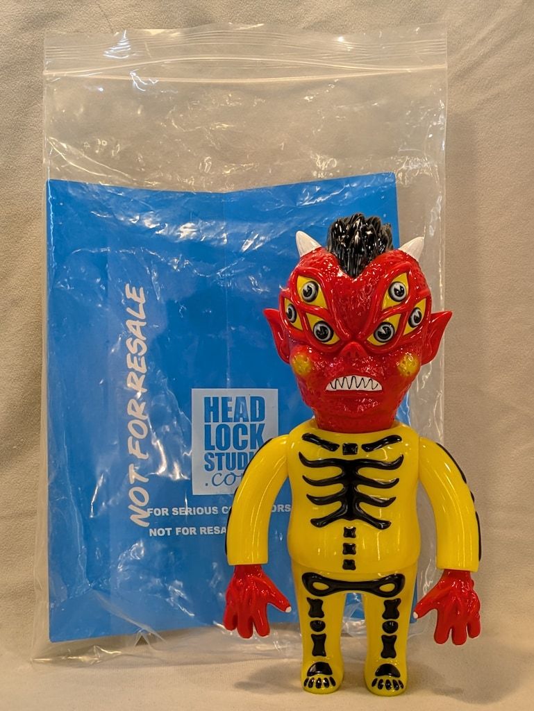 HEAD LOCK STUDIO KNUCKLE'S KUSTOM MONSTERS Mutant Vinyl Hardcore 6Eyes Ghoul 黄色スカルスーツ