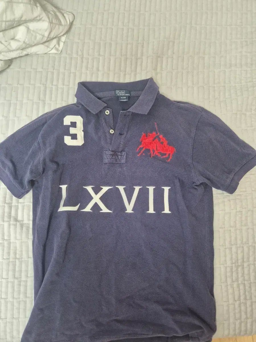POLO RALPH LAUREN ビックポニー 半袖 カラーTシャツ ネイビー LXVII