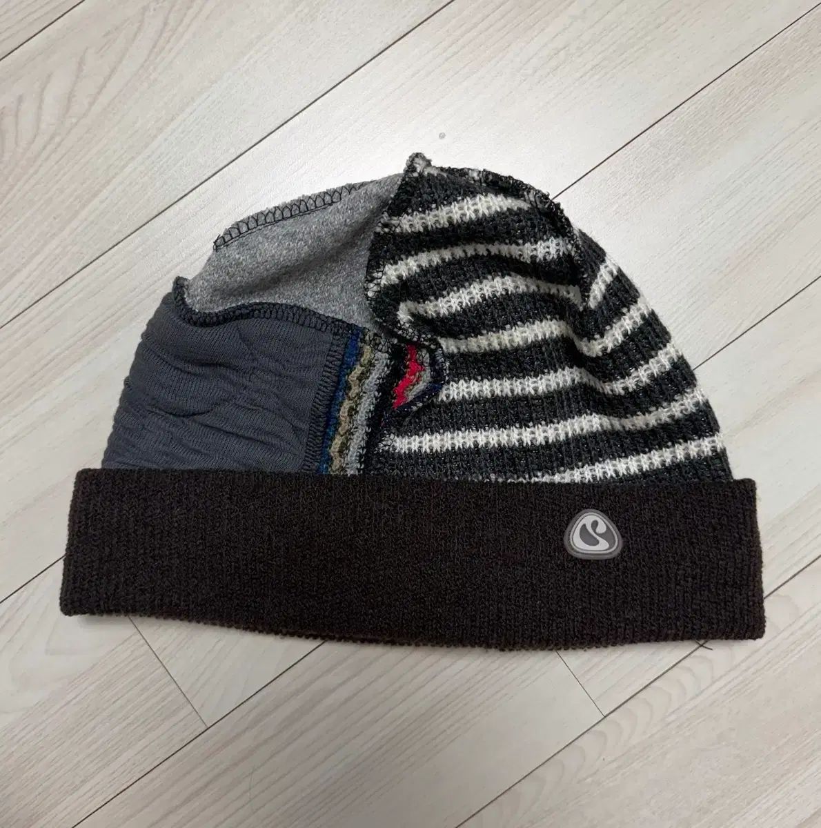 ISSEY MIYAKE イッセイミヤケ パッチワーク ビーニー ブラウン