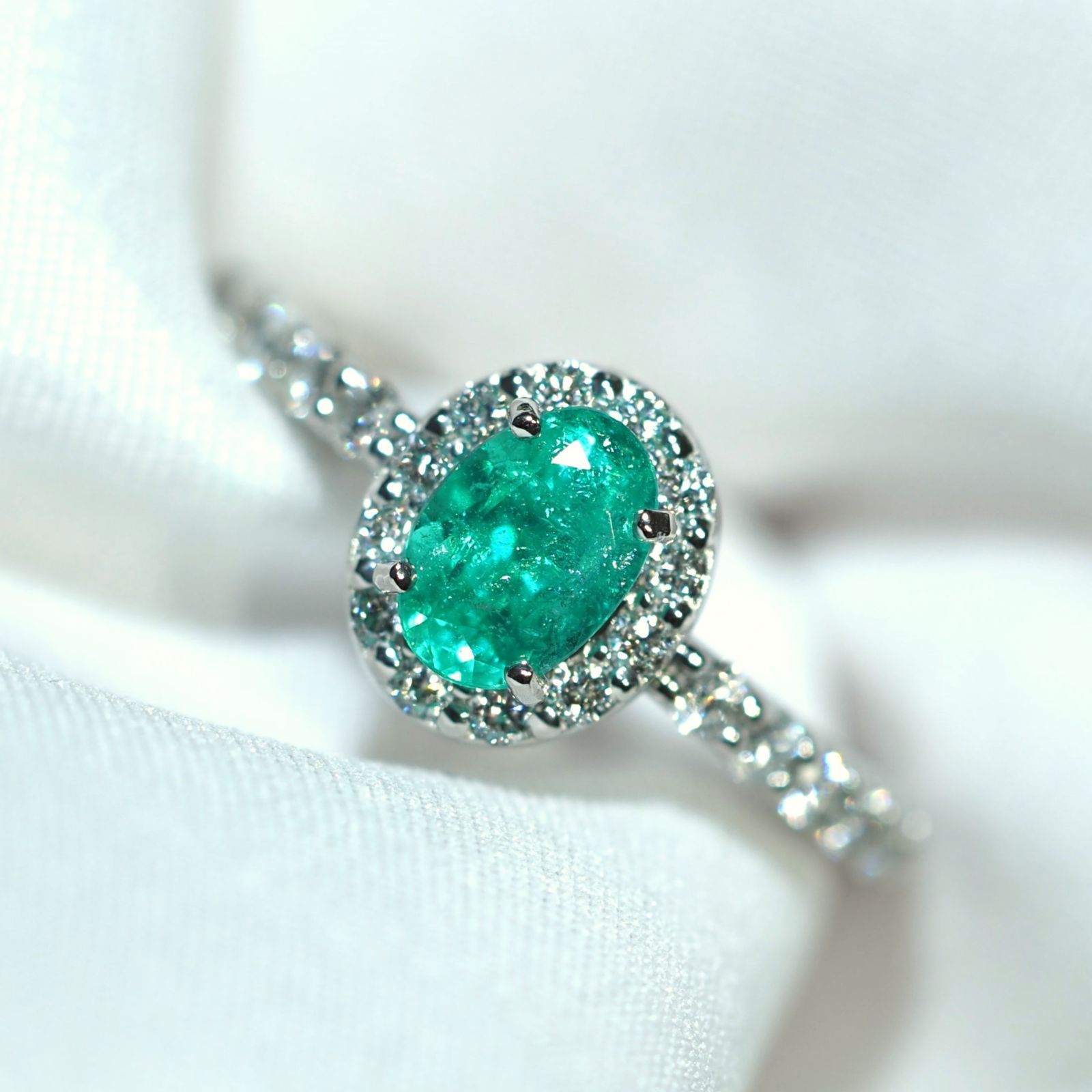 パライバトルマリン ブラジル産 リング 0.72ct D0.32ct pt900