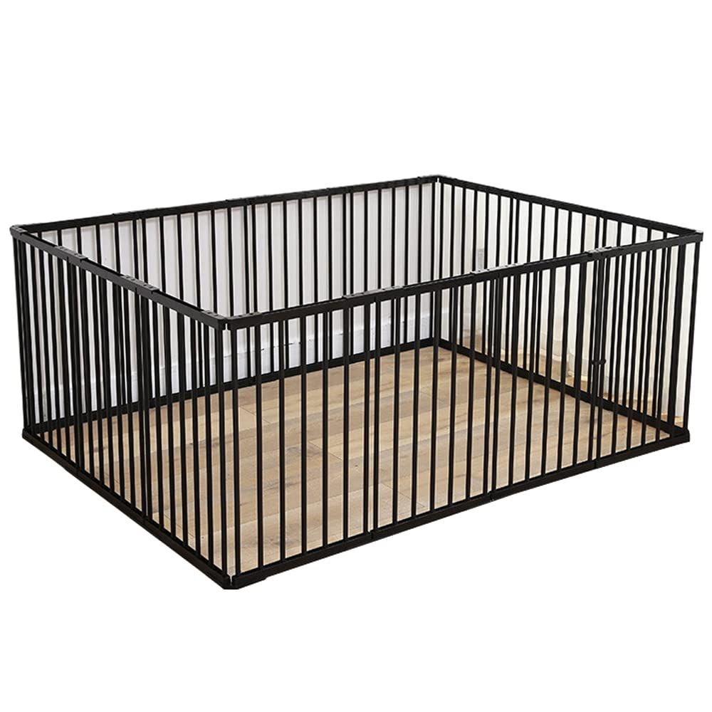 Zoifada ペットサークル 犬用 中型犬 大型 173*173*70cm 門構え 折りたたみ ペット メッシュ サークル ケージ ペット用サークル 犬 猫 小動物 屋外 室内用 ブラック