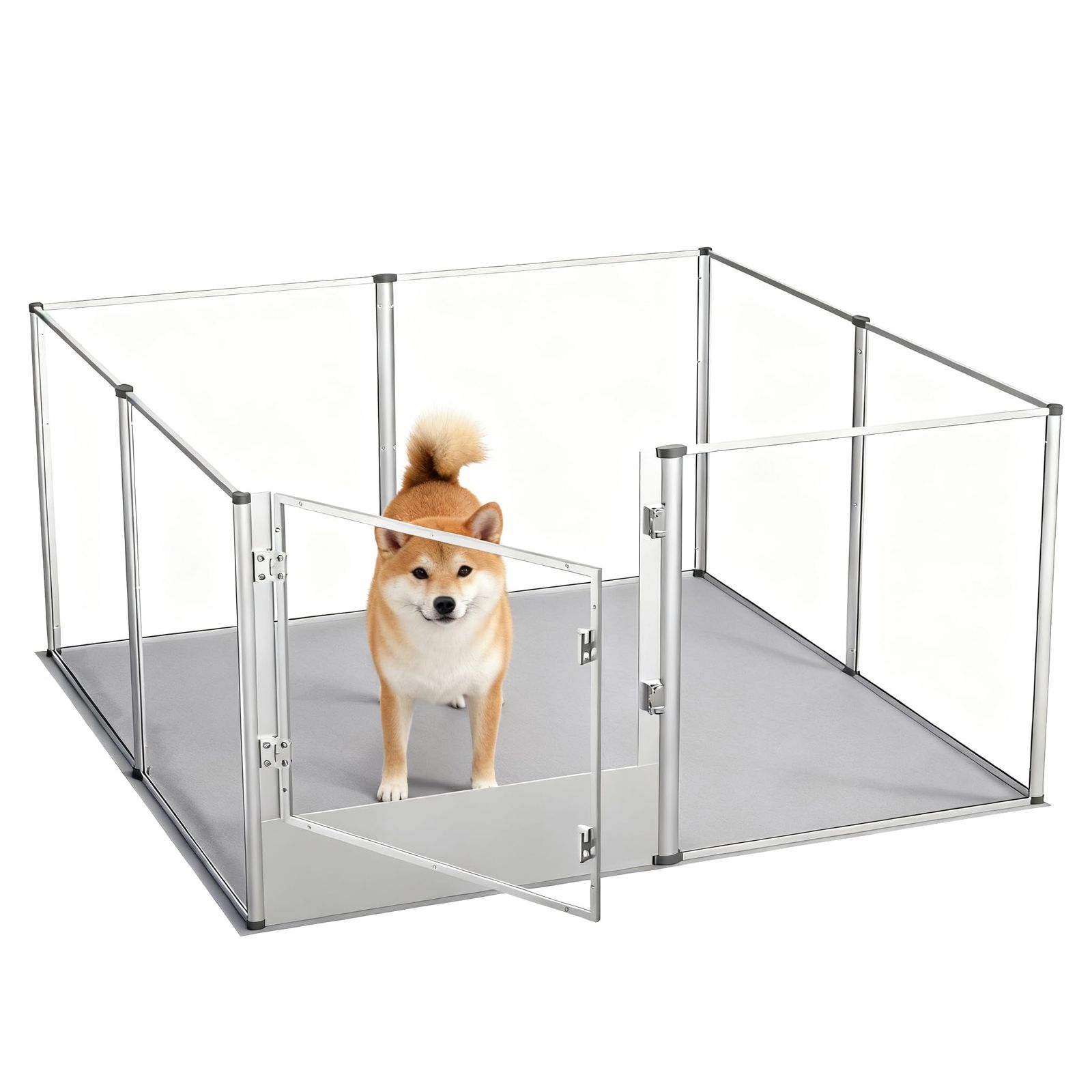 BingoPaw 犬 サ??クル ペットフェンス アクリル 室内 うさぎ ペットサークル 小型犬 ドッグサークル 小動物 猫 チンチラ 部屋んぽサークル 頑丈 ドア付き 中型犬 透明