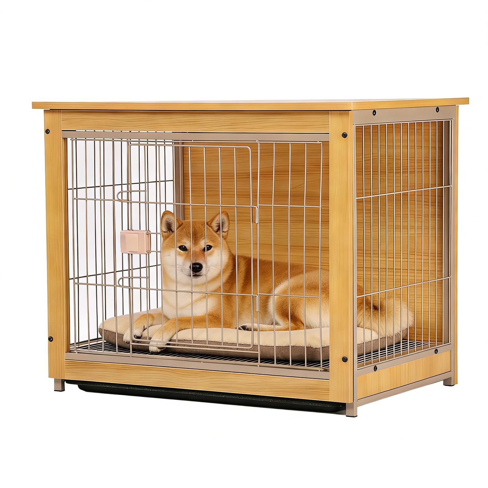 良木工房(YOSHIKI) 木製 犬 ケージ ペットゲージ 犬用ゲージ ペット サークル 室内 犬サークル 小型犬 屋根付き ウッディサークル 頑丈 オシャレ SDGs 脱プラ YK-PM2
