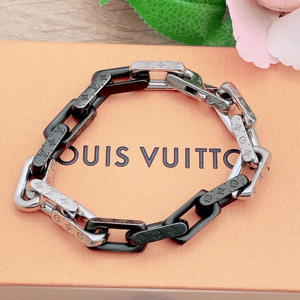 ◇ルイヴィトン◇清掃消毒済 LOUIS VUITTON M00687 モノグラム チェーン ブレスレット ブランド LE2283