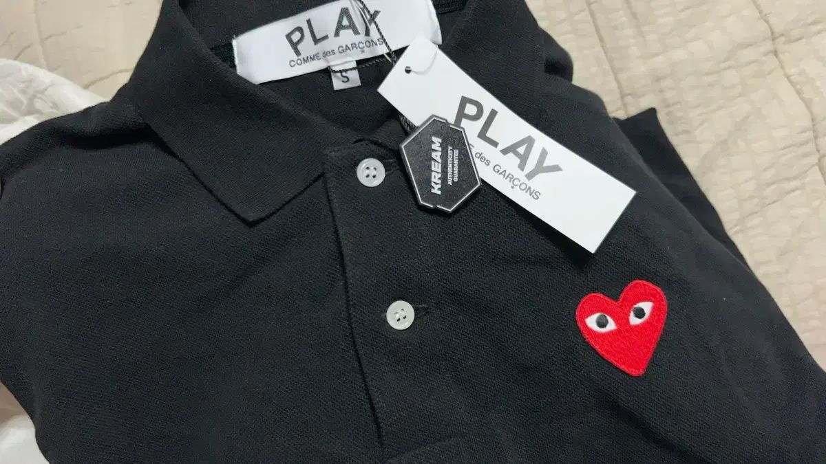 コム・デ・ギャルソン ブラック ハート ロゴ カラーTシャツ S レディース