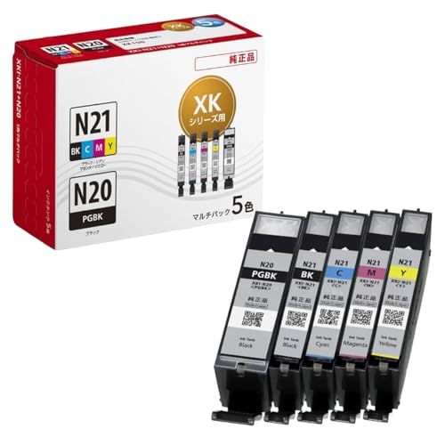 【純正品・5色セット】 インクカートリッジ 5色(BK/C/M/Y/PGBK) XKI-N21+N20/5MP 対応機種：XK140、XK130、XK120、XK110、XK100、XK510、XK500Ju