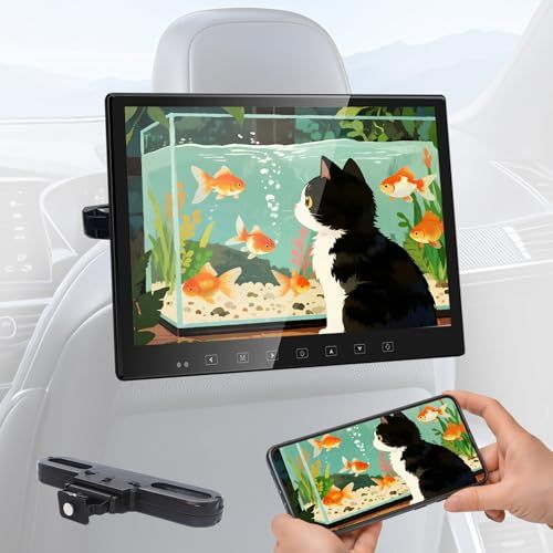 ヘッドレストモニター HDMI 13.3インチ IPS 後部座席 車載モニター ポータブルモニター オンダッシュモニター 1920＊1080フルHD HD/USB/AV入力マルチメディア再生 スピーカー内蔵 シガー電源 取付簡単 日本語説明書/ブラケット付Ju