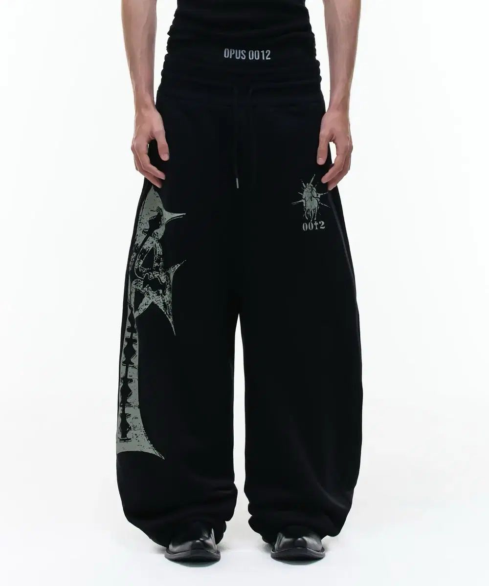 オプス0012 OPUS0012 CROSS スウェット パンツ ブラック ズボン L