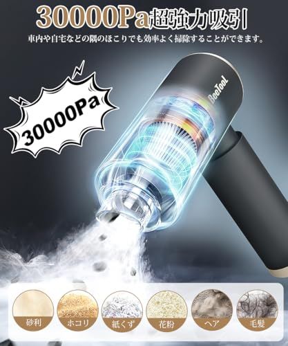 新登場】ハンディクリーナー 多機能 車用掃除機 コードレス 30000Pa