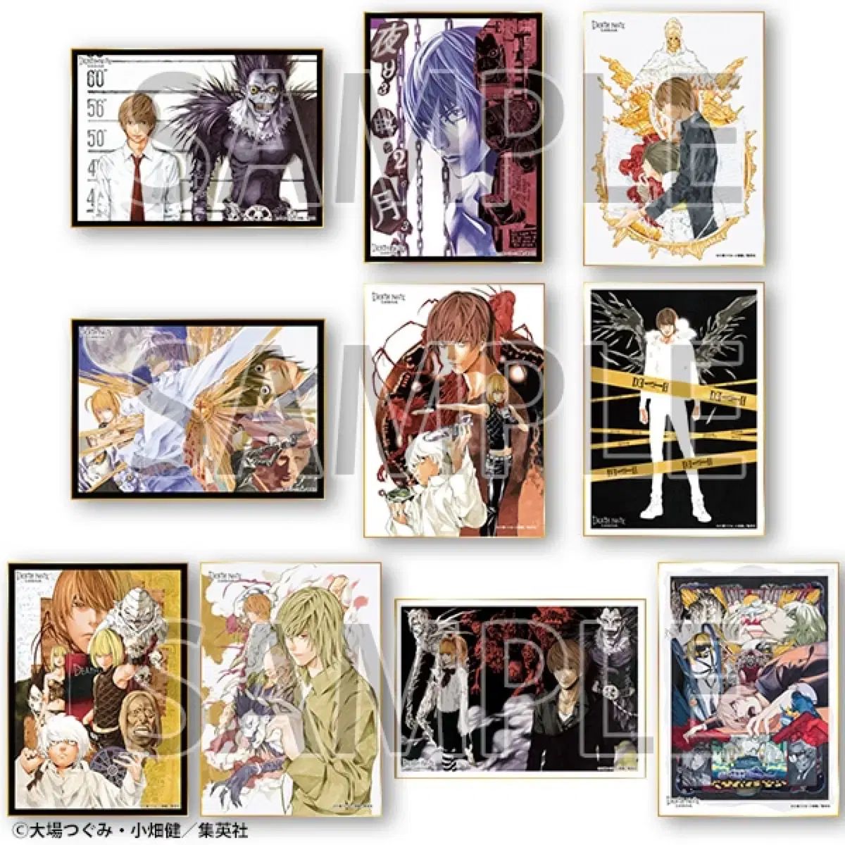 ボックス 未開封) DEATH NOTE(デスノート) 原画展 イラスト ビジュアル色紙 コレクション 2탄 10種 セット