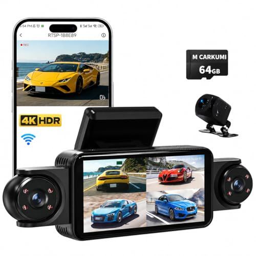 4点】ドライブレコーダーhp ドラレコ 高画質 防犯対策 360度回転 4点