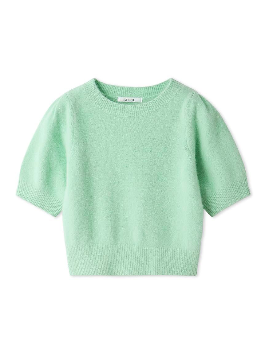 新品 [スナイデル] フォックスカシミヤハーフスリーブプルオーバー SWNT244042 レディース GRN Free Size