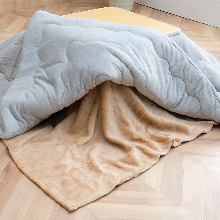 こたつ時間がもっと幸せに 洗える こたつ中掛け毛布 アクリル 正方形 約200×200cm こたつ布団用