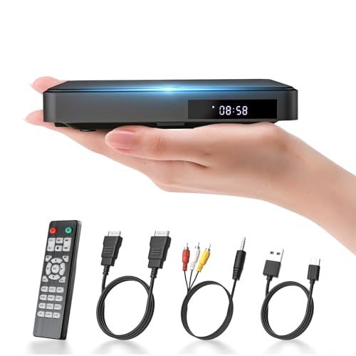 Arafuna ミニDVDプレーヤー 1080Pサポート DVD/CD再生専用モデル USB給電 リージョンフリー CPRM対応 HDMI出力 録画の再生、番組、地上デジタル放送 テレビ/プロジェクター接続可能 Blue-ray非対応 イヤホン端子/HDMJu