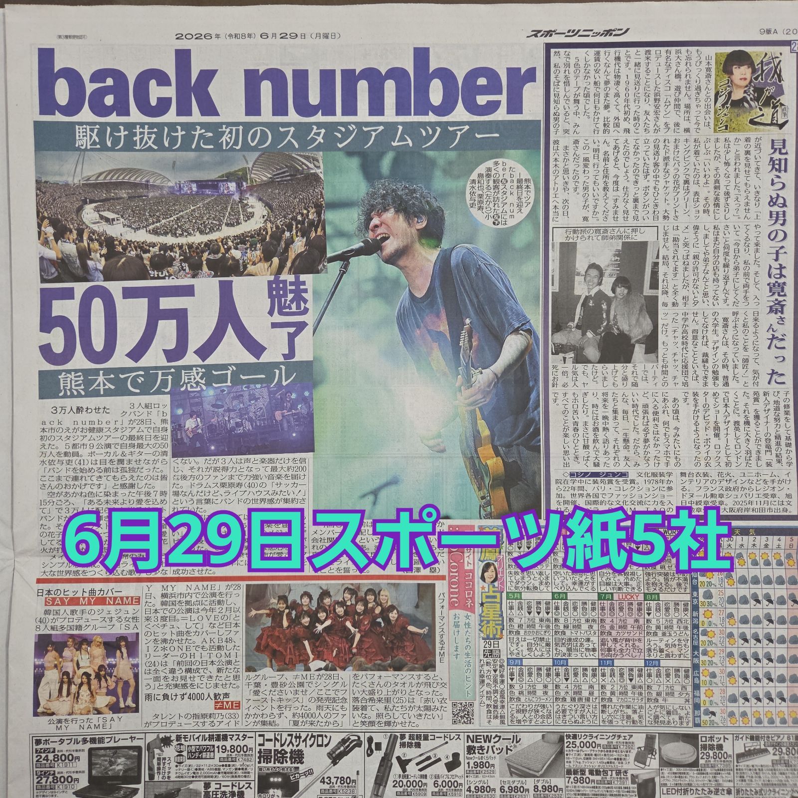 匿名配送！送料込み！ 6月29日 朝刊 スポーツ紙全5社 - メルカリ
