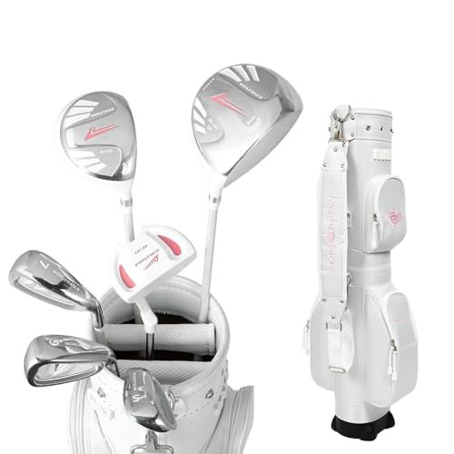 WORLD EAGLE アウトレット 初心者向け ゴルフクラブセット 右利き用 6本 ヘッドカバー付き ハーフ レディースクラブセット【クラブカラー：ホワイト】【101シリーズ】t 3399c9a6