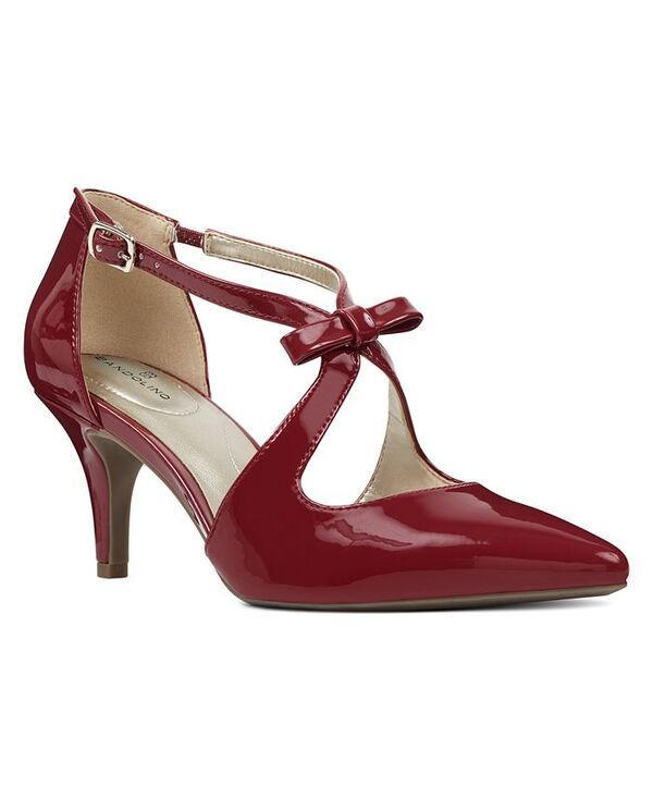バンドリーノ レディース シューズ パンプス ヒール Bandolino Womens Zeffer Strappy Bow Kitten Heel Pumps Red Patent レッド