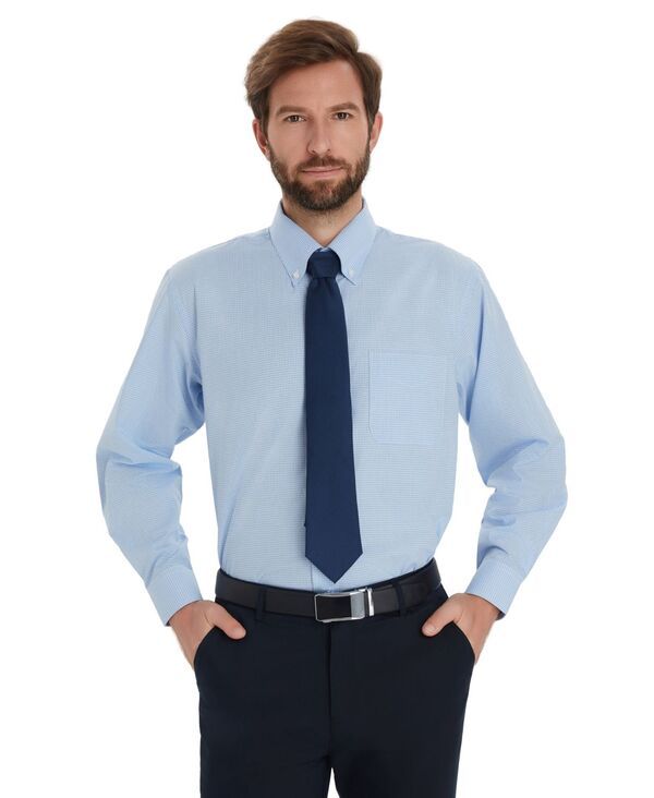 クラブルーム メンズ トップス シャツ ギンガムチェック ミニ ギンガム Club Roomens Mini Gingham Dresshirt Light Blue ブルー