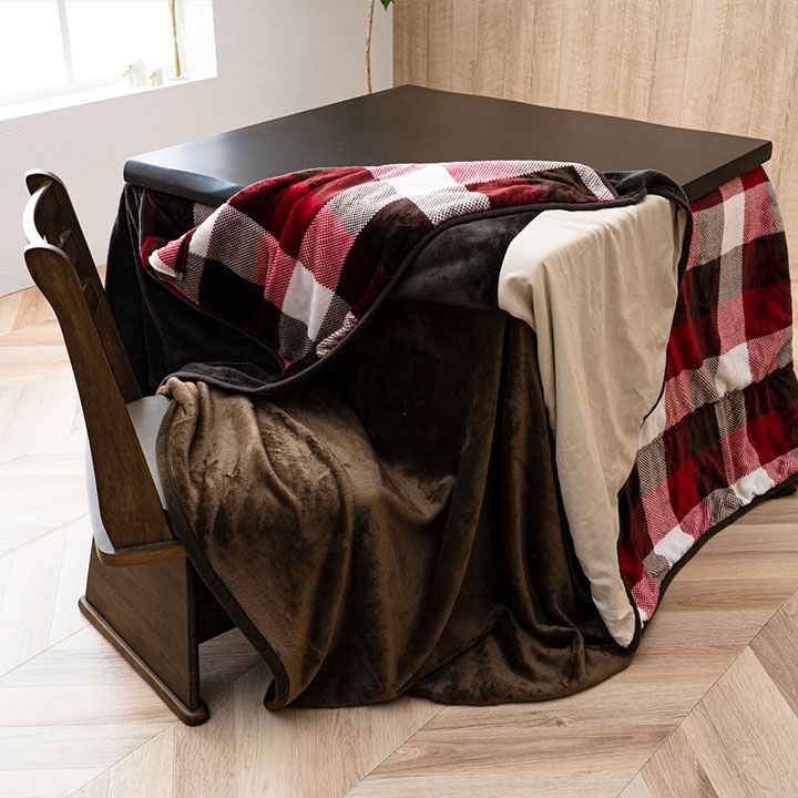 こたつ時間がもっと幸せに 洗える こたつ中掛け毛布 フランネル 約80×120×65cm こたつ布団用 7,869円