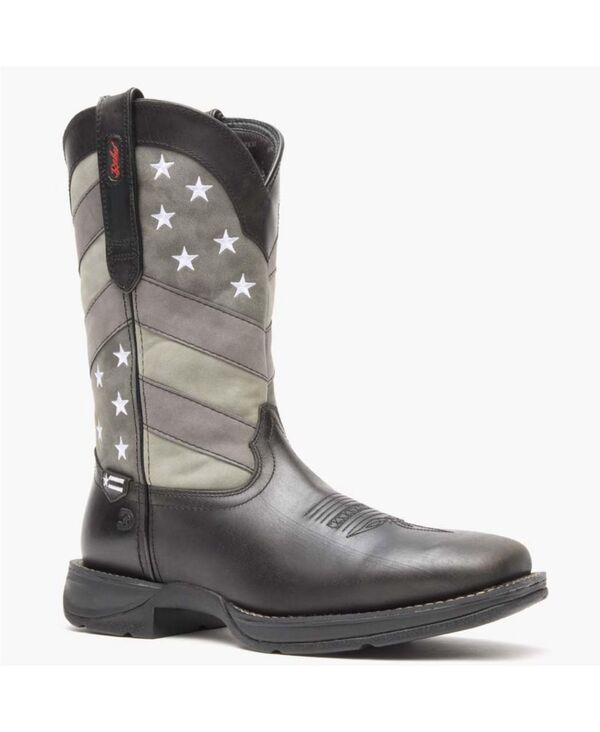 ドゥランゴ メンズ シューズ ブーツ・レインブーツ Durango Mens Rebel by Faded Black Flag Western Boot Black charcoal grey ブラ