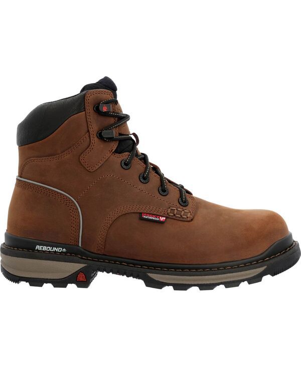 ロッキー メンズ シューズ ブーツ・レインブーツ ROCKY Mens Rams Horn Waterproof Composite Toe Work Boot Crazy horse