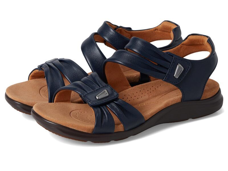 クラークス レディース シューズ サンダル Clarks Kitly Ave Navy Leather ネイビー