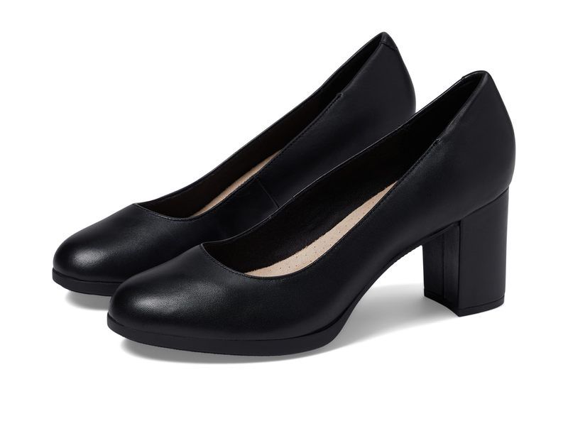 クラークス レディース シューズ ヒール Clarks Bayla Skip Black Leather ブラック
