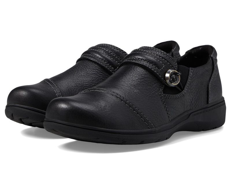 クラークス レディース シューズ サンダル Clarks Carleigh Pearl Black Leather ブラック