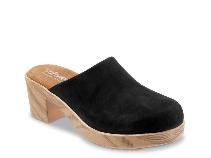 ソフトウォーク レディース シューズ サンダル Softwalk Felida Clog Black Nubuck ブラック