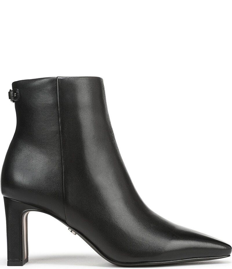 サムエデルマン レディース シューズ ヒール ブーツ レザー Sam Edelman Saige Leather Dress Booties Black ブラック