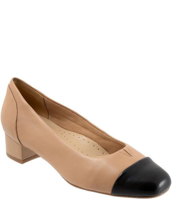 トロッターズ レディース シューズ パンプス キャップ レザー Trotters Daisy Leather Cap Toe Pumps BeigeBlack ブラック