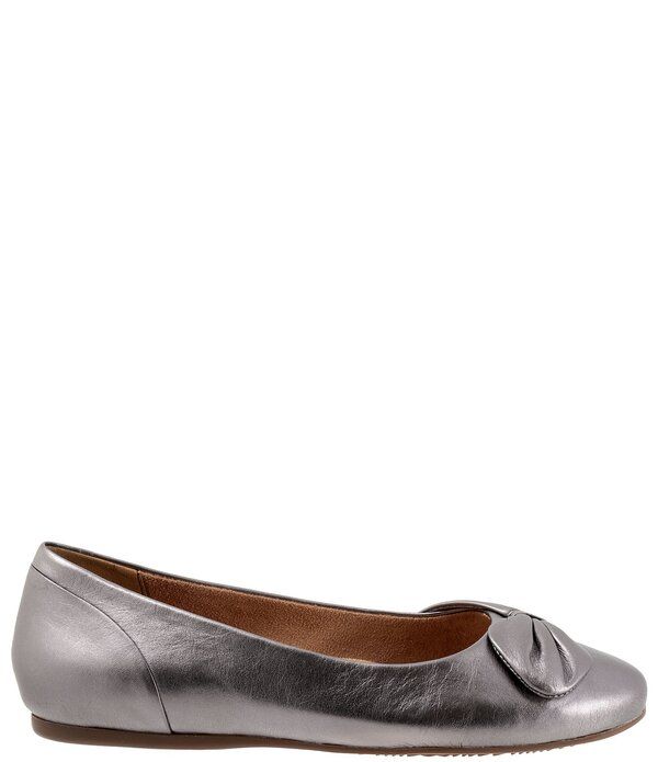 ソフトウォーク レディース シューズ パンプス レザー SoftWalk Sofia Leather Bow Flats Pewter ピューター