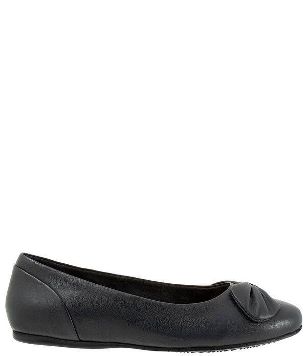ソフトウォーク レディース シューズ パンプス レザー SoftWalk Sofia Leather Bow Flats Black ブラック