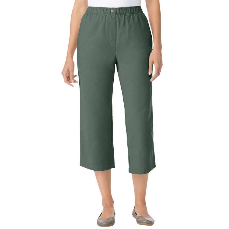 ウーマン ウィズイン レディース ボトムス カジュアルパンツ プラスサイズ プチ コットン デニム キャップ ジーンズ Woman Within Plusize Petite 7Day Elastic