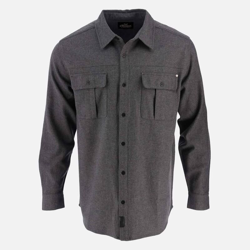 ソログッド メンズ トップス Tシャツ Thorogood Mens Heavyweight Brushed Button Up Shirt Charcoal Melange チャコール