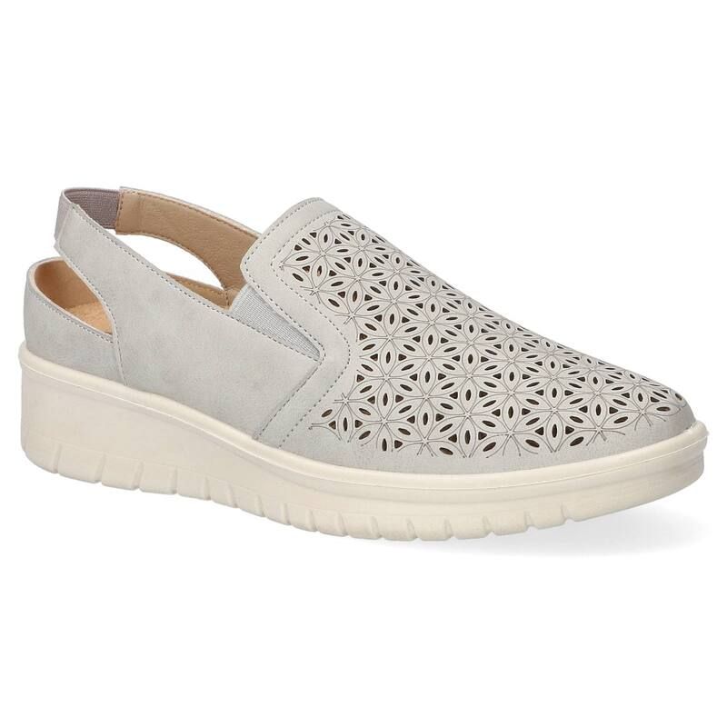イージーストリート レディース シューズ サンダル Easy Street Petal Womens Comfort Slingback Wedges Gray グレー