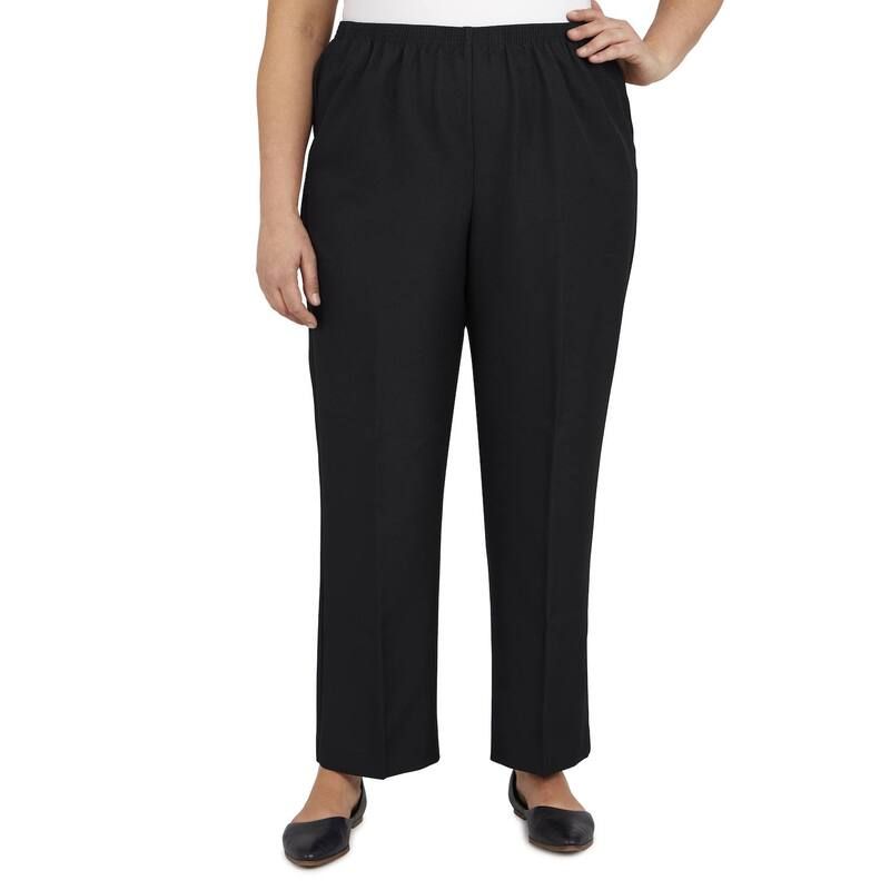 アルフレッド ダナー レディース ボトムス カジュアルパンツ プラスサイズ Plusize Alfredunner PullOn StraightLeg Pants Black ブラック