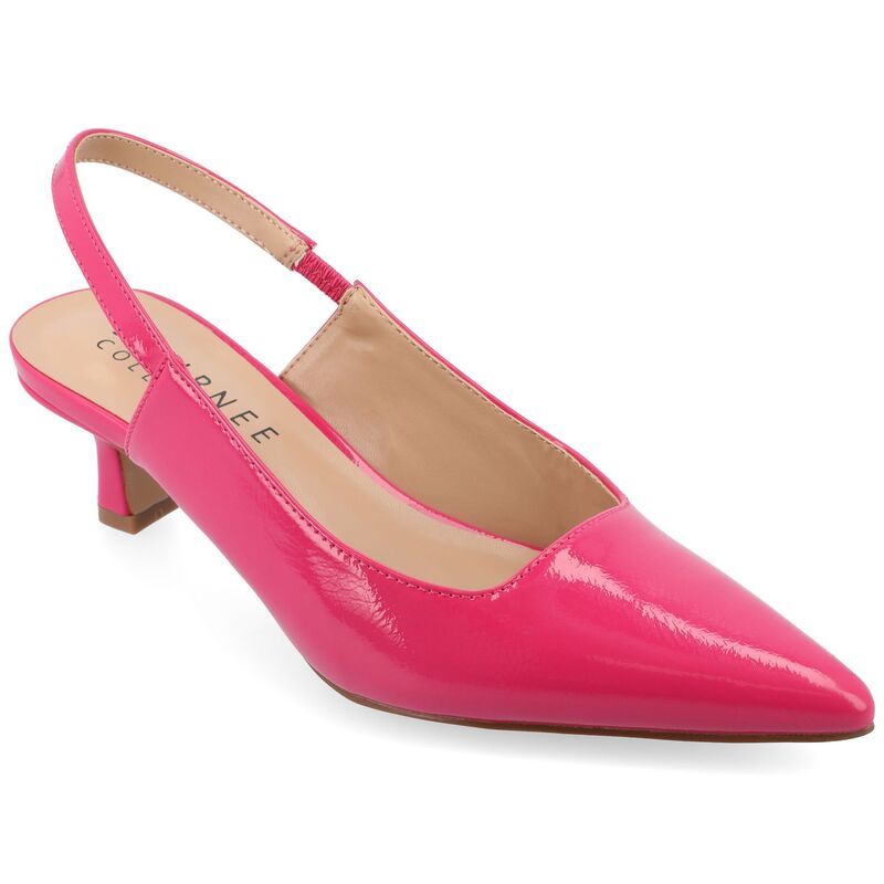 ジュルネ コレクション レディース シューズ パンプス ヒール Journee Collection Paulina Womenslingback Heels Patent Pink ピンク