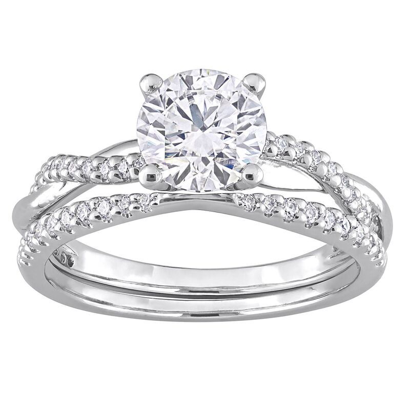 ステラ グレース レディース アクセサリー リング Stella Grace Sterling Silver LabCreated Moissanite Crossover Engagement Ri
