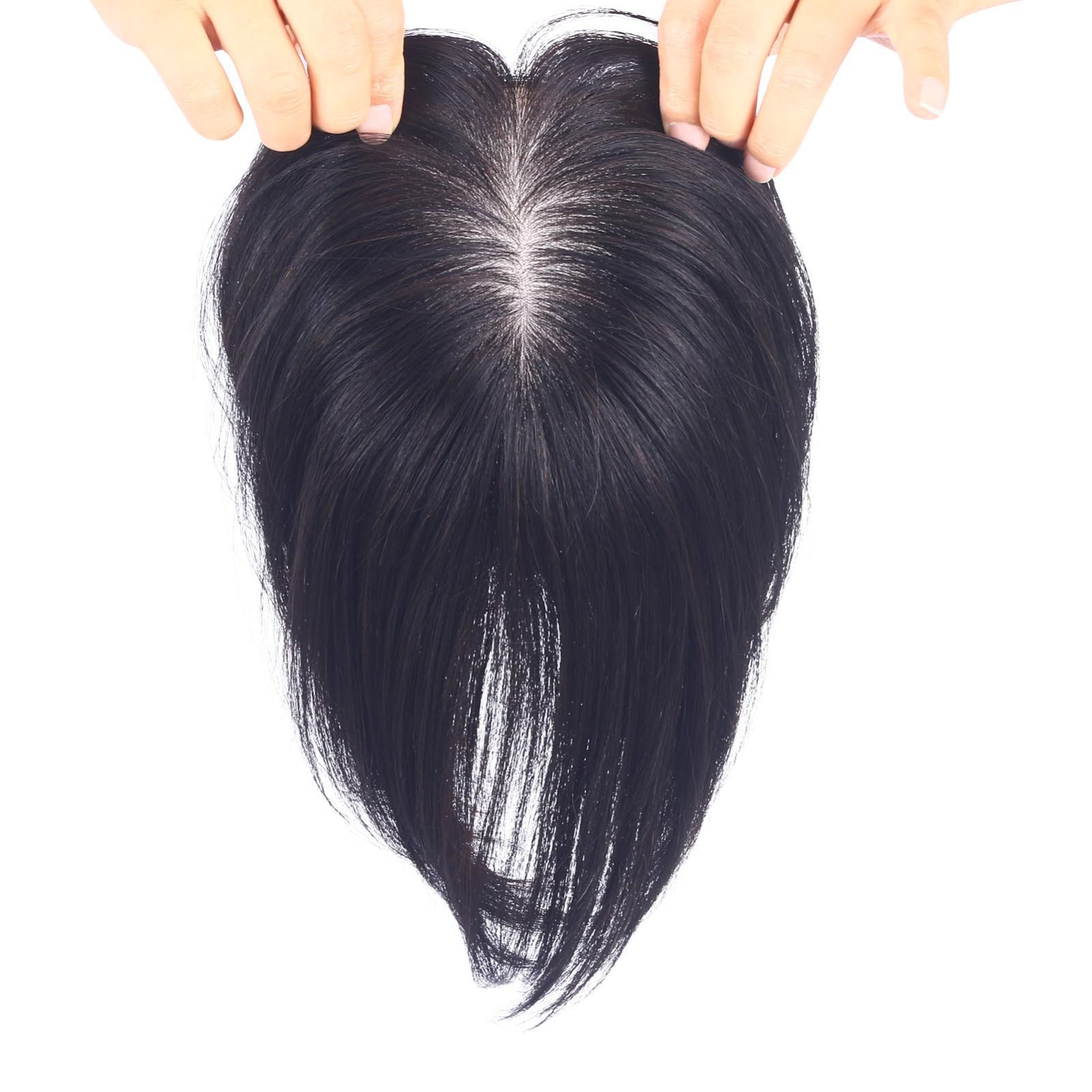 【人気商品】増毛 増量 ヘアピース つむじ 人工頭皮 分け目 通気性 広範囲 人気 医療用 ボリュームアップ 後頭部 自然 トップカバー 女性 使いやすい 頭頂部 人毛100% 横14cm縦16cm 総手植え (自然色 部分ウィッグ 20cm) HIYE