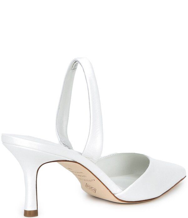 アントニオ メラーニ レディース シューズ ヒール レザー Antonio Melani Whit Leather Slingback Pumps White ホワイト
