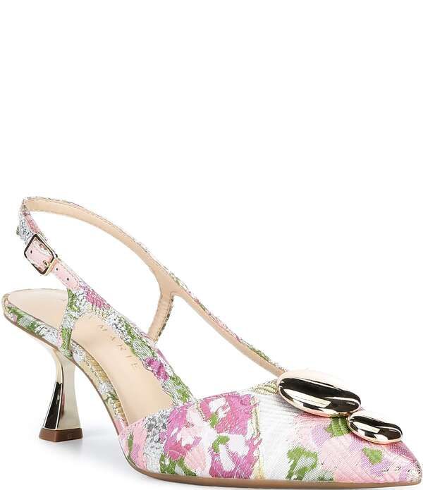 アレックスマリー レディース シューズ ヒール フラワー柄 フラワー Alex Marie Alix Floral Brocade Ornament Slingback Pumps PinkGold