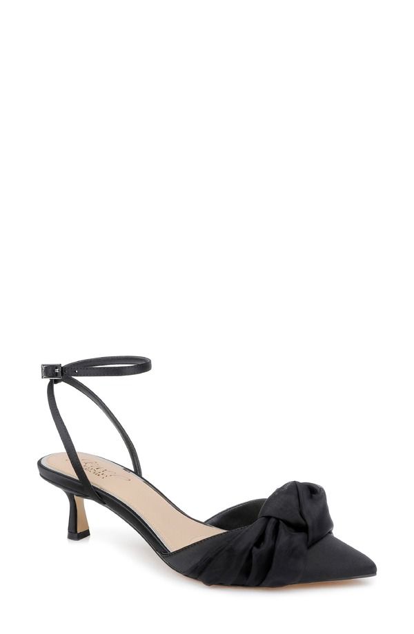 ジュウェルダグレイミシュカ レディース シューズ ヒール アンクル Jewel Badgley Mischka Favor Ankle Strapointed Toe Kitten Heel Pump