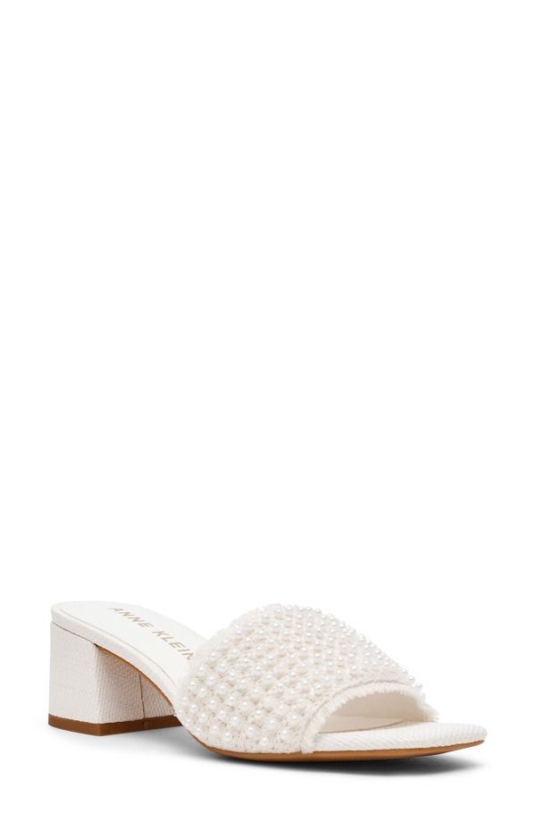 アンクライン レディース シューズ ヒール サンダル Anne Klein Dolls Block Heel Sandal Pearl パール