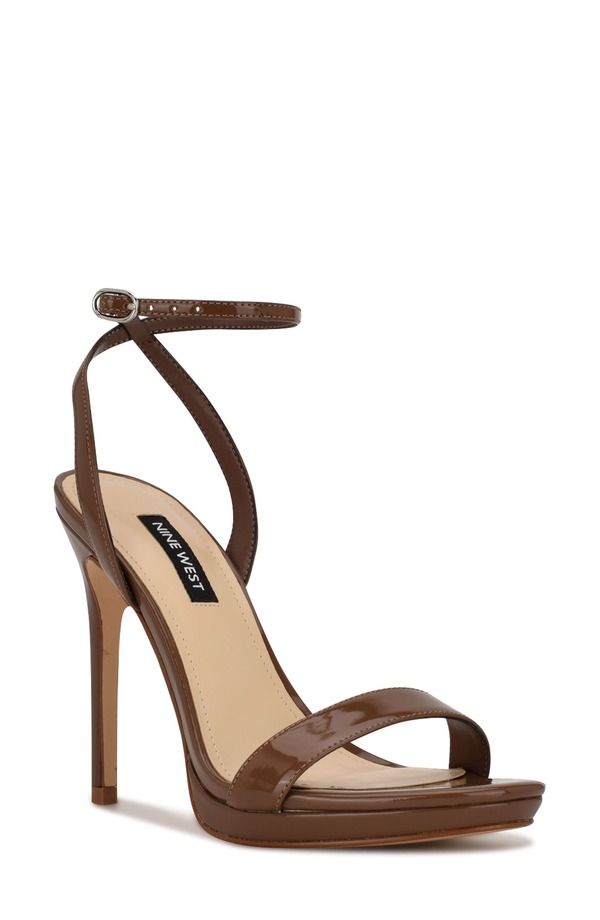 ナインウェスト レディース シューズ ヒール サンダル アンクル Nine West Loolankle Strap Sandal Maple Patent