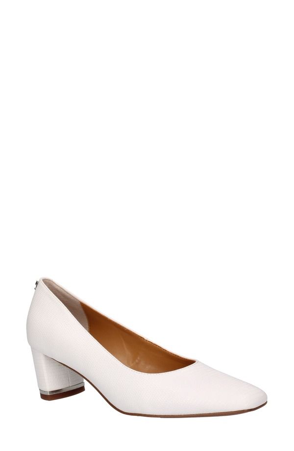 ジェイレニー レディース シューズ ヒール J Rene Olivienne Snakeskin Embossed Pump White ホワイト