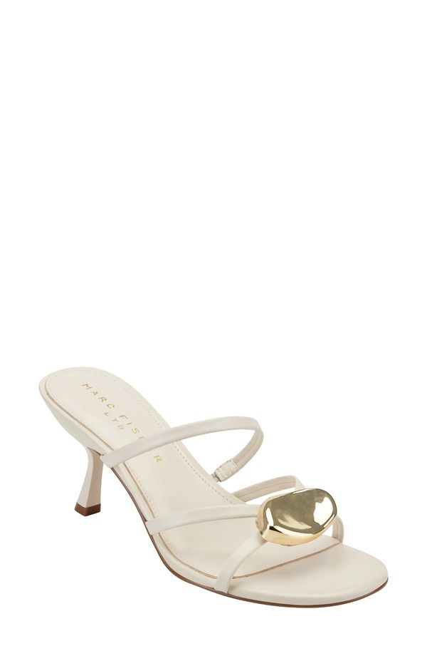 マーク・フィッシャー レディース シューズ ヒール サンダル Marc Fisher LTD Natesa Strappy Kitten Heel Sandal Ivory アイボリー
