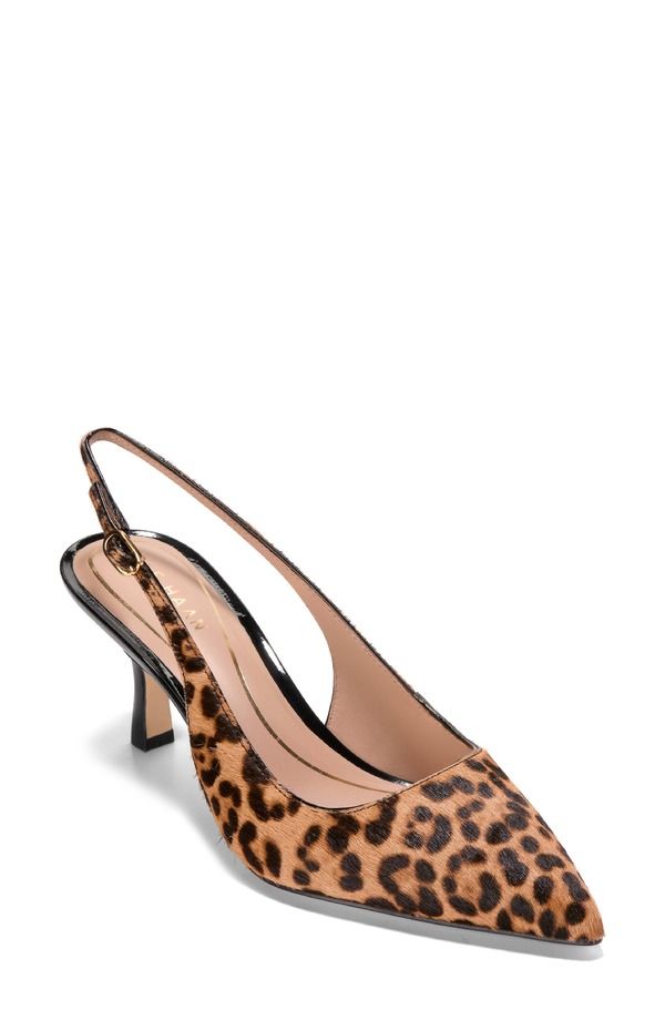 コールハーン レディース シューズ ヒール Cole Haan Hansell Slingback Pointed Toe Pump Leopard Print Hair Calf アニマル